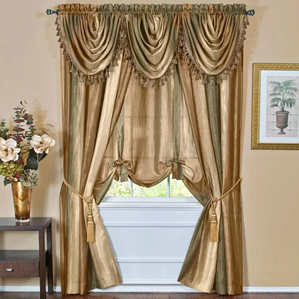 Designer Home Ombre Window Curtains, Modern Semi-Sheer Window Curtain Drape